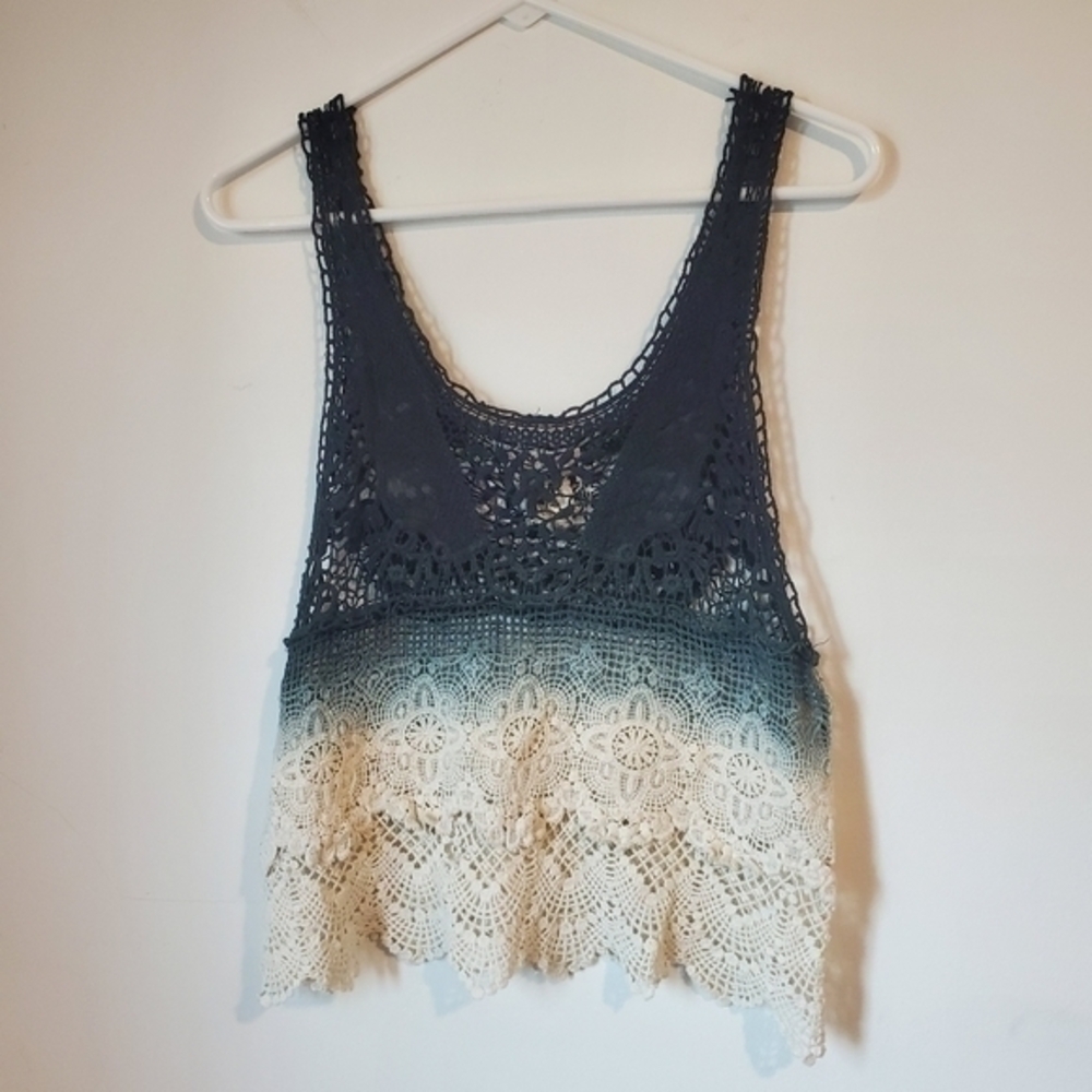 PPLA Crochet top boho womens size small